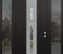 DIAMOND A3 64" X 96" BLACK/BLACK CLEAR GLASS PANEL STAINLESS STEEL RHI WITH 2 SIDELITES AND TRANSOM MIRRORED GLASS