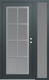 Diamond C16 52" x 80" anthracite/anthracite frosted Glass Panel stainless steel LHI with Sidelite frosted Glass