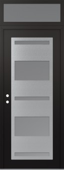 Diamond C10 36" x 96" black/white frosted Glass Panel stainless steel RHI with Transom frosted Glass