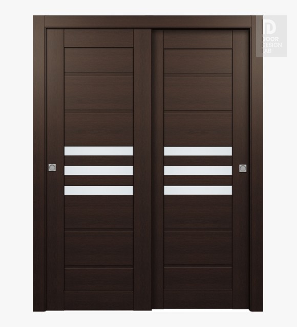 Dome Vetro Veralinga Oak Modern Interior Bypass Doors by Belldinni