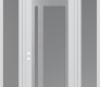 Modern Steel Front Door Diamond C15 64" x 96" white/white frosted Glass Panel stainless steel RHI with 2 Sidelites and Transom frosted Glass