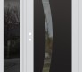Modern Steel Front Door Diamond C4 48" x 80" white/white clear Glass Panel black RHI with Sidelite mirrored Glass