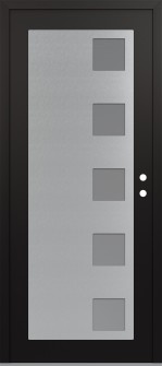 Diamond C5 36" x 80" black/white frosted Glass Panel stainless steel LHI