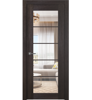 Avon 5 Lite Clear Vetro Veralinga Oak Single Doors