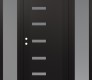 Modern Steel Front Door Diamond C8 60" x 80" black/white frosted Glass Panel black RHI with 2 Sidelites frosted Glass