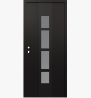 DIAMOND A10 36" X 80" BLACK/WHITE FROSTED GLASS PANEL BLACK RHI