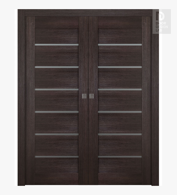 Avon 07-02 Vetro Veralinga Oak Double pocket doors