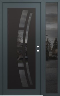 Diamond C12 48" x 80" anthracite/anthracite mirrored Glass Panel black LHI with Sidelite mirrored Glass