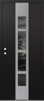 DIAMOND A10 36" X 80" BLACK/BLACK MIRRORED GLASS PANEL STAINLESS STEEL RHI