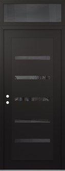 Diamond C7 36" x 96" black/black mirrored Glass Panel black RHI with Transom mirrored Glass