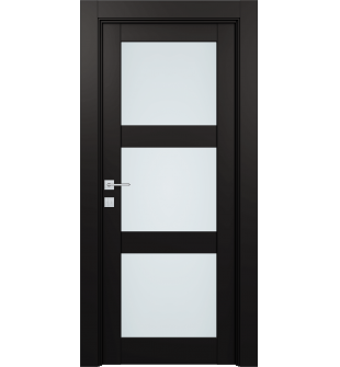 Avon 3 Lite Vetro Black Matte Single Doors