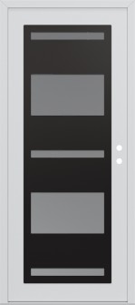 Diamond C10 36" x 80" white/white frosted Glass Panel black LHI