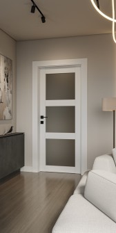 Palladio 3 Lite Vetro Bianco Noble Single Doors