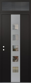 DIAMOND A13 36" X 96" BLACK/BLACK CLEAR GLASS PANEL STAINLESS STEEL RHI WITH TRANSOM MIRRORED GLASS