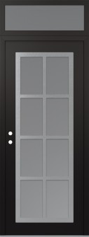 Diamond C16 36" x 96" black/white frosted Glass Panel stainless steel RHI with Transom frosted Glass