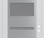 Modern Steel Front Door Diamond C10 36" x 96" white/white frosted Glass Panel stainless steel LHI with Transom frosted Glass