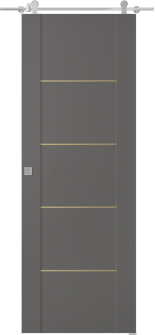 Avon 01 4H Gold Gray Matte Barn doors