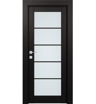 Avon 5 Lite Vetro Black Matte Hinged doors