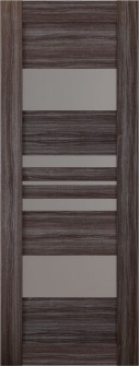 DOOR SLAB ROMI VETRO GRAY OAK 30" X 96" X 1 9/16" FROSTED GLASS