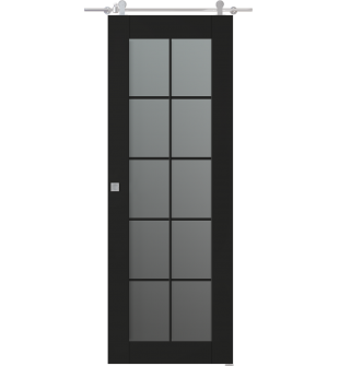 Avon 10 Lite Vetro Black Matte Barn doors