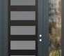 Modern Steel Front Door Diamond C9 48" x 96" anthracite/anthracite frosted Glass Panel black LHI with Sidelite and Transom clear Glass