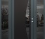 Modern Steel Front Door Diamond C13 68" x 80" anthracite/anthracite mirrored Glass Panel black LHI with 2 Sidelites mirrored Glass
