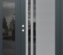 Modern Steel Front Door Diamond C6 52" x 80" anthracite/anthracite mirrored Glass Panel stainless steel RHI with Sidelite mirrored Glass