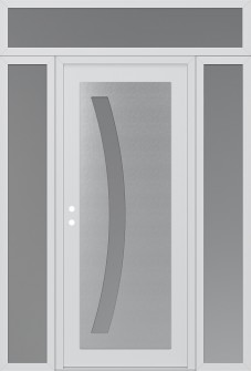 Diamond C4 68" x 96" white/white frosted Glass Panel stainless steel RHI with 2 Sidelites and Transom frosted Glass