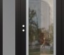 Modern Steel Front Door Diamond C1 48" x 80" black/black clear Glass Panel stainless steel RHI with Sidelite frosted Glass