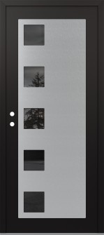 Diamond C5 36" x 80" black/black mirrored Glass Panel stainless steel RHI