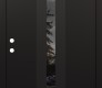 Modern Steel Front Door DIAMOND A5 36" X 80" BLACK/BLACK MIRRORED GLASS PANEL BLACK RHI