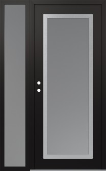 Diamond C1 48" x 80" black/white frosted Glass Panel stainless steel RHI with Sidelite frosted Glass