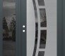Modern Steel Front Door Diamond C12 50" x 80" anthracite/anthracite mirrored Glass Panel stainless steel RHI with Sidelite mirrored Glass