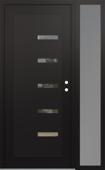 Diamond C8 48" x 80" black/black clear Glass Panel black LHI with Sidelite frosted Glass