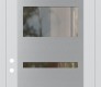 Modern Steel Front Door Diamond C10 36" x 96" white/white clear Glass Panel stainless steel RHI with Transom clear Glass