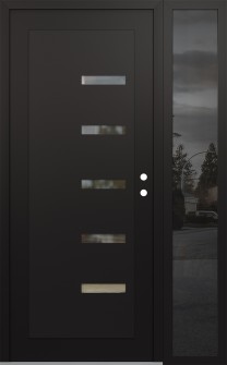 Diamond C8 50" x 80" black/black clear Glass Panel black LHI with Sidelite mirrored Glass