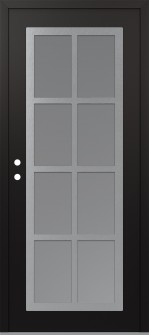 Diamond C16 36" x 80" black/white frosted Glass Panel stainless steel RHI