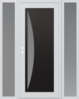 Diamond C13 64" x 80" white/white frosted Glass Panel black RHI with 2 Sidelites frosted Glass