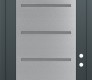Modern Steel Front Door Diamond C11 36" x 96" anthracite/anthracite frosted Glass Panel stainless steel LHI with Transom mirrored Glass