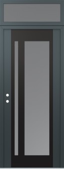 Diamond C15 36" x 96" anthracite/anthracite frosted Glass Panel black RHI with Transom frosted Glass