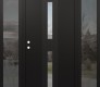 DIAMOND A6 68" X 80" BLACK/BLACK CLEAR GLASS PANEL BLACK LHI WITH 2 SIDELITES MIRRORED GLASS