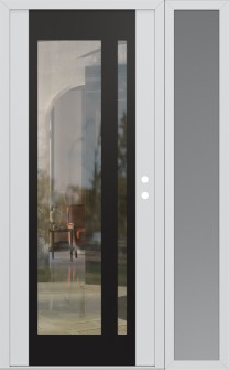 Diamond C15 50" x 80" white/white clear Glass Panel black LHI with Sidelite frosted Glass
