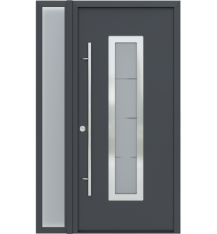 MODERN FRONT STEEL DOOR ARGOS ANTRACIT/WHITE 49 1/4" X 81 11/16" RHI + SIDELITE LEFT