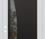 Modern Steel Front Door Diamond C13 36" x 96" white/white clear Glass Panel black RHI with Transom frosted Glass