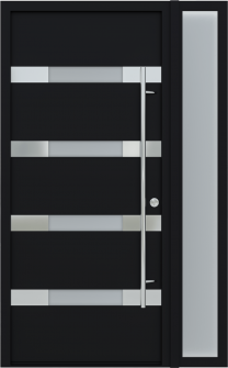 MODERN FRONT STEEL DOOR AURA BLACK/WHITE 49 1/4" X 81 11/16" LHI + SIDELITE RIGHT