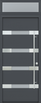 MODERN FRONT STEEL DOOR AURA ANTRACIT/WHITE 37 7/16" X 95 11/16" LHI + TRANSOM