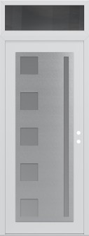 Diamond C3 36" x 96" white/white frosted Glass Panel stainless steel LHI with Transom mirrored Glass