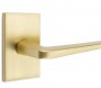 Emtek athena door lever with modern rectangular rosette privacy left hand satin brass (us4) 5211
