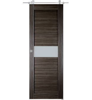 Edna Vetro Gray Oak Barn doors