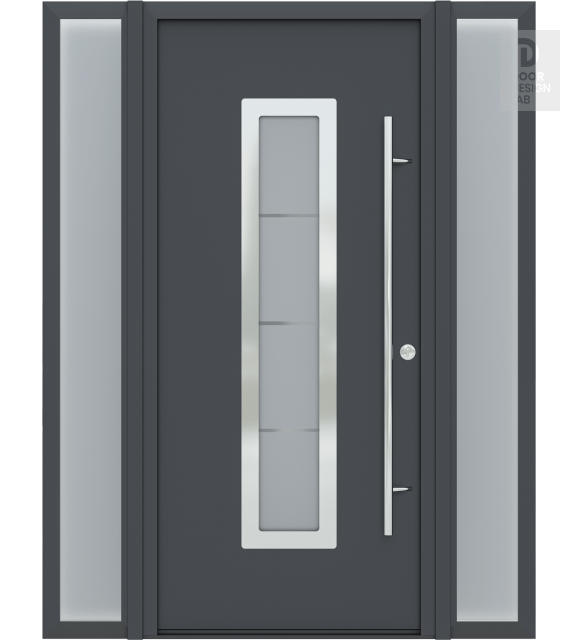 MODERN FRONT STEEL DOOR ARGOS ANTRACIT/WHITE 61 1/16" X 81 11/16" LHI + SIDELITE LEFT/RIGHT
